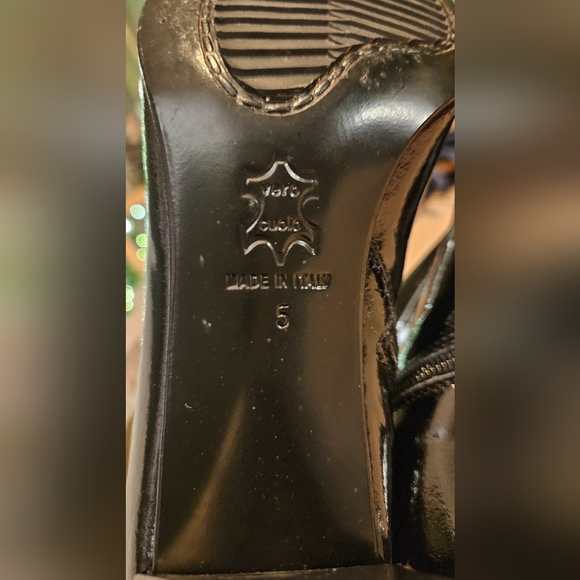 AQUATALIA Italy by MARVIN K Black Patent Leather HighHeel Boots. Size 5 - Picture 9 of 11